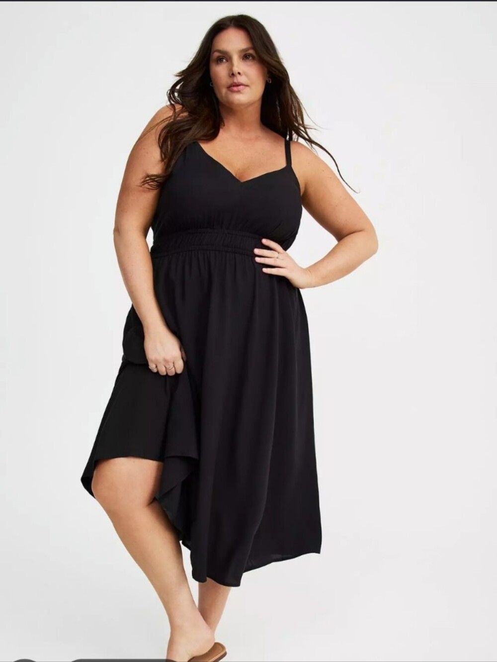 torrid Black V-Neck Midi Dress